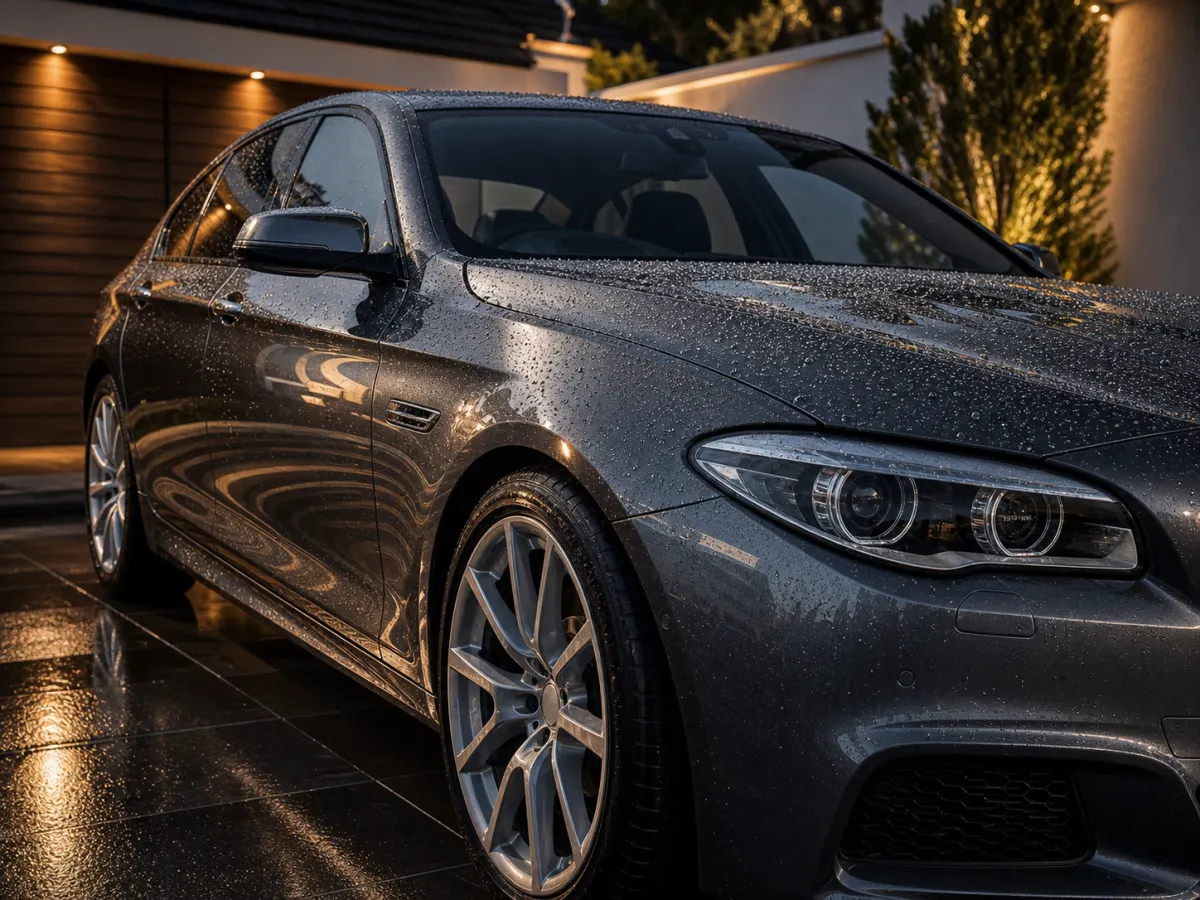 Hydrophobic water beading after premium paint protection finish